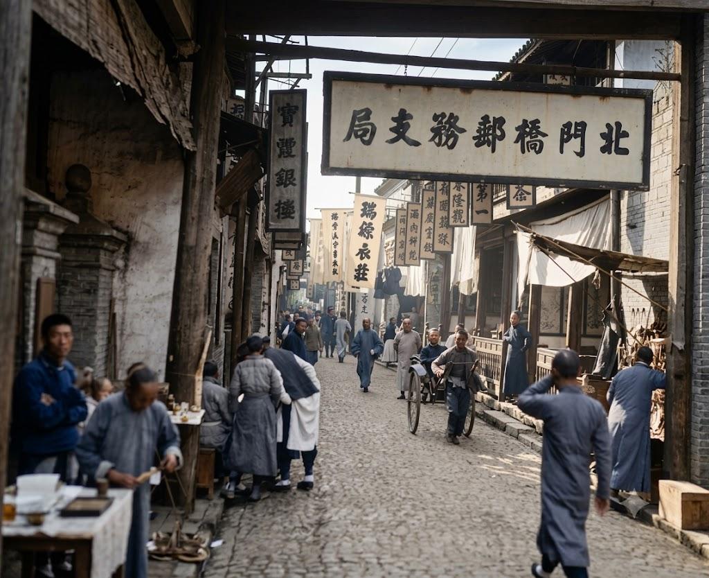 1917年，南京北门桥老街，最醒目的莫过于街口“北门桥邮务支局”的横匾，寄家书、