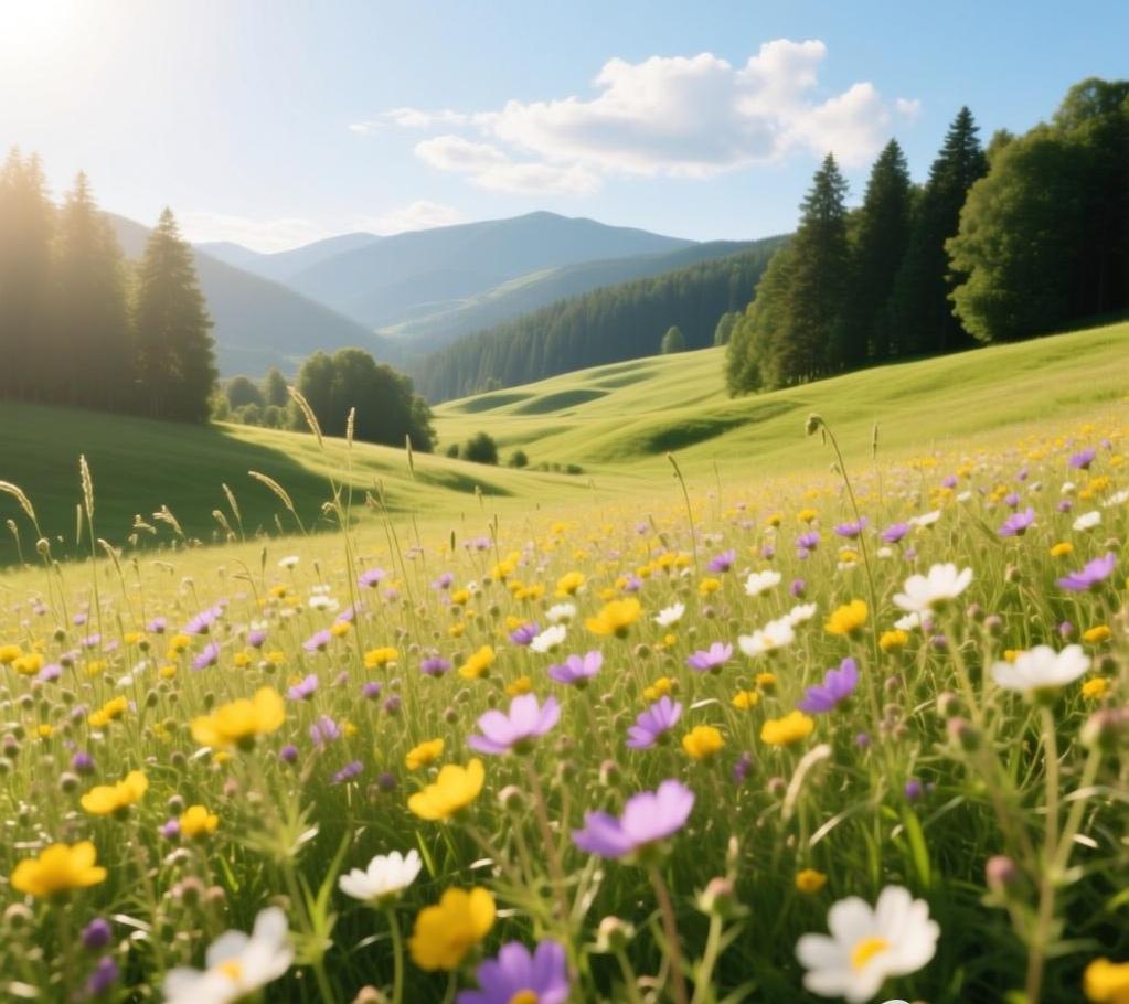 郊野花海风景原始，能让人亲近大自然，放松身心。
