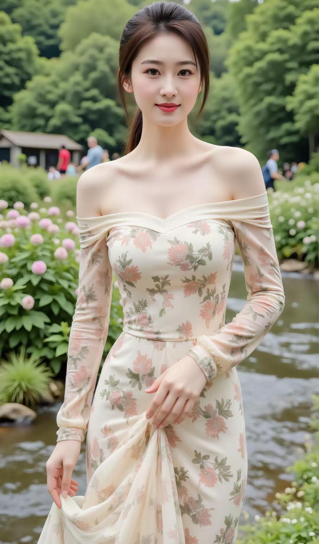 优雅花裙，自然之美，夏日清新穿搭