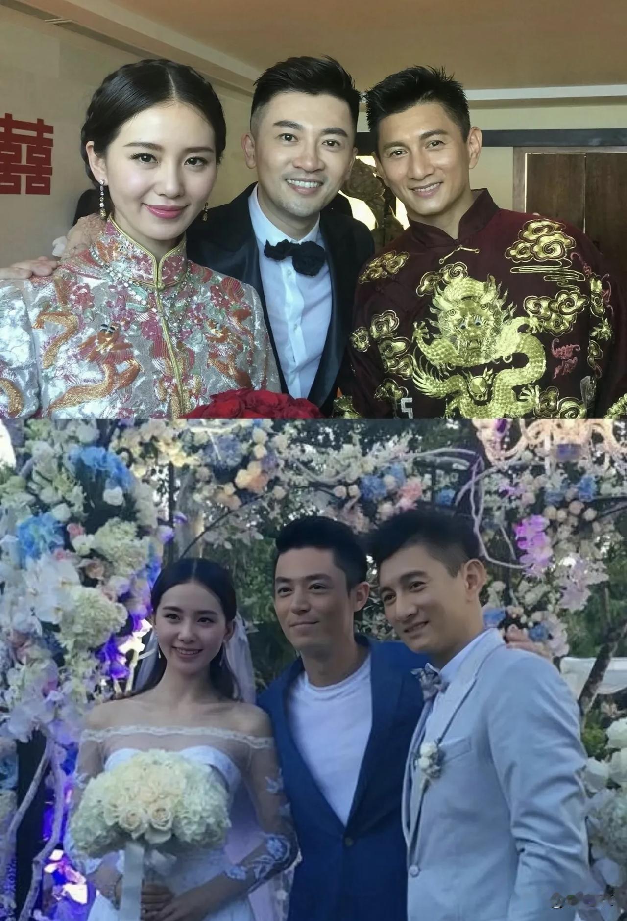 当年吴奇隆和刘诗诗的婚礼实时头条挂在微博热搜一整天，他们俩的婚礼也被评为最和谐幸