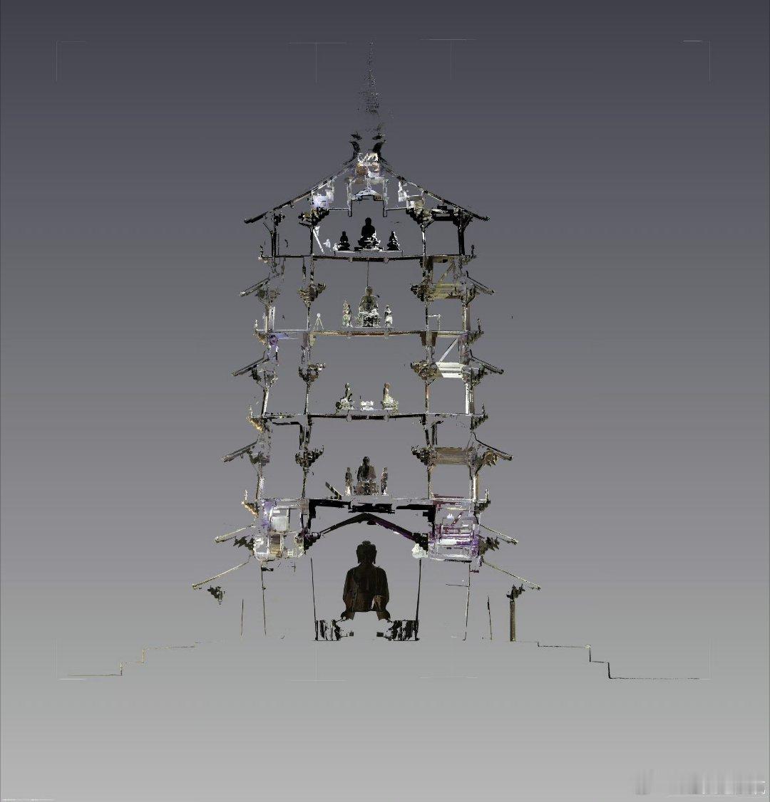 屹立近千年的应县佛宫寺释迦塔，如今二、三层部分立柱歪闪倾斜已经十分严重，个别柱子