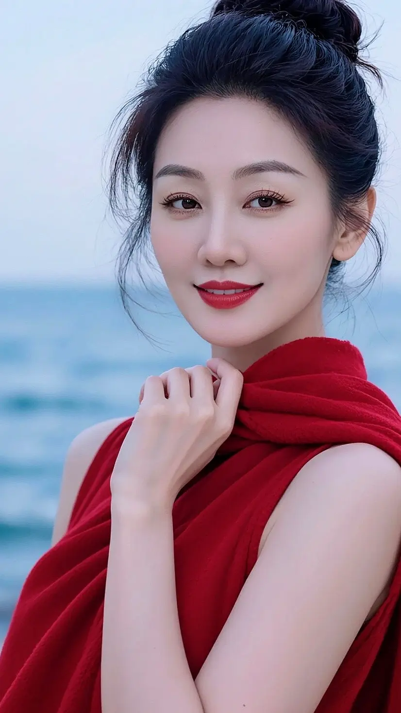 AI海风红裙照 ai创作 玩法达人广告分成伙伴计划