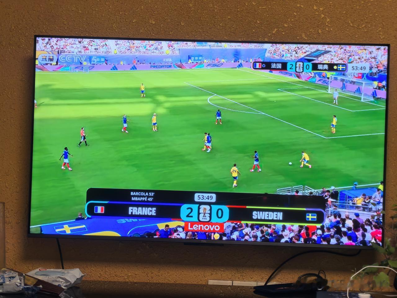 法国🇫🇷2:0 领先瑞典🇸🇪！！！
 上半场法国 1:0 领先瑞典，姆巴