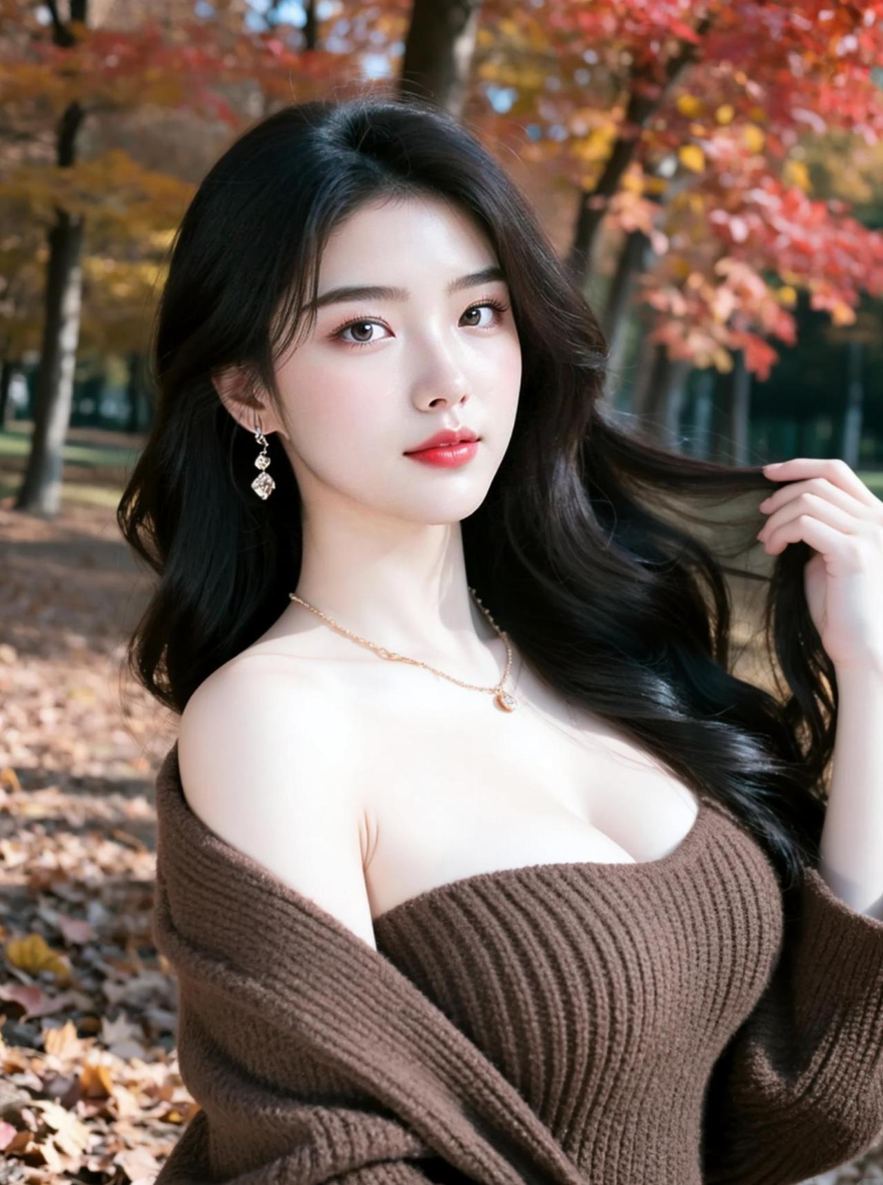 枫林夜晚……美女写真 漂亮女生 好漂亮的小姐姐 美女姐姐