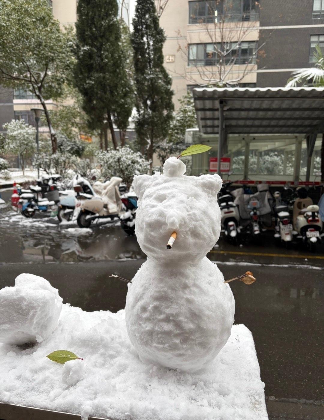 一下楼看到公司楼下垃圾桶上面的雪人⛄️
有点抽象
让婴儿长时间淋雨短剧全平台下架