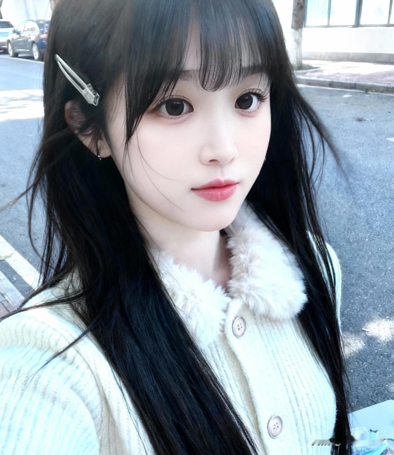 青丝如瀑，笑靥如花。