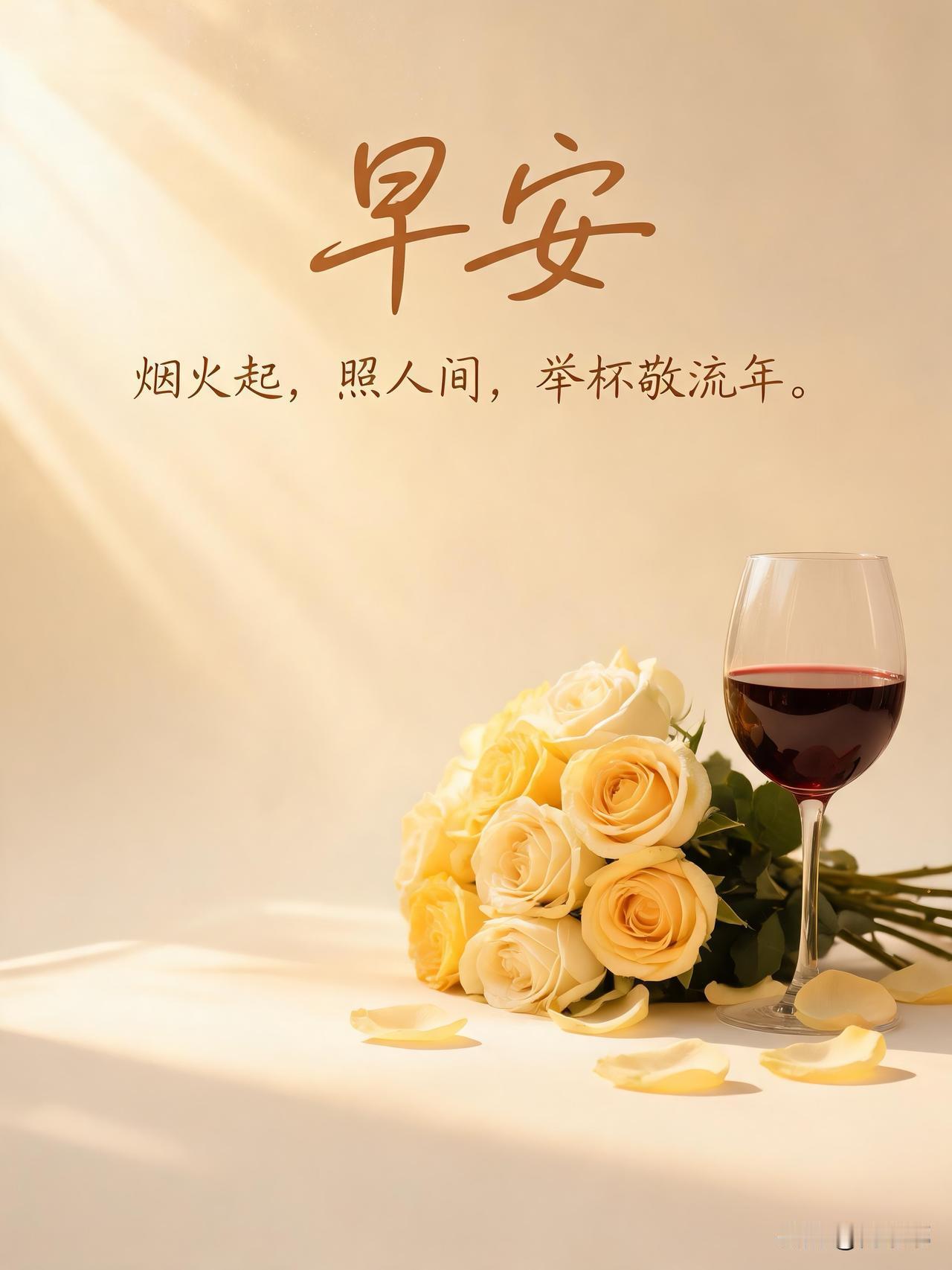 烟火起，照人间，举杯敬流年。[祈祷]窗外的喧嚣渐渐落下，最后一缕烟袅袅地散在夜空