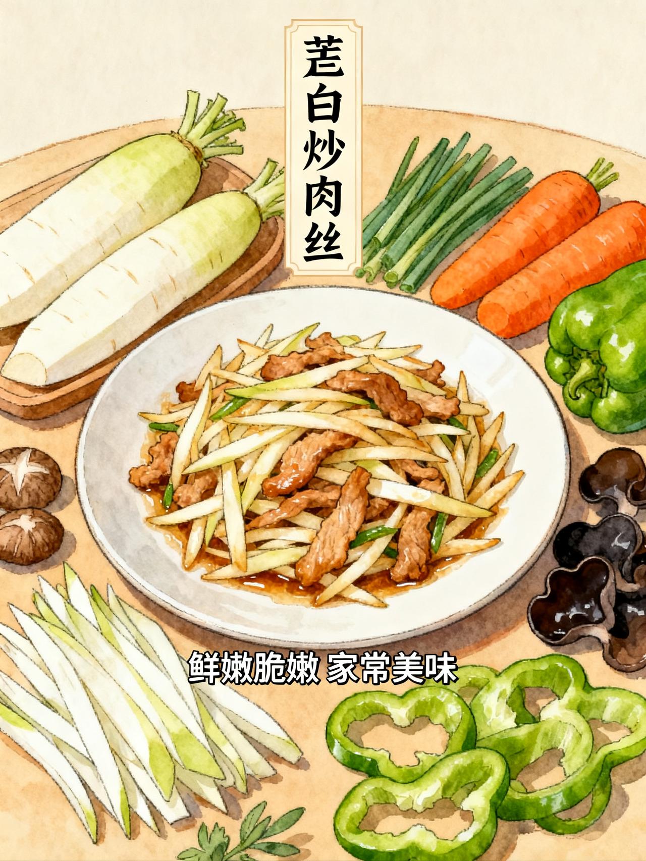 茭白炒肉丝的做法，鲜嫩入味，营养丰富，好吃到让你馋得直流口水，端上桌第一个光盘，