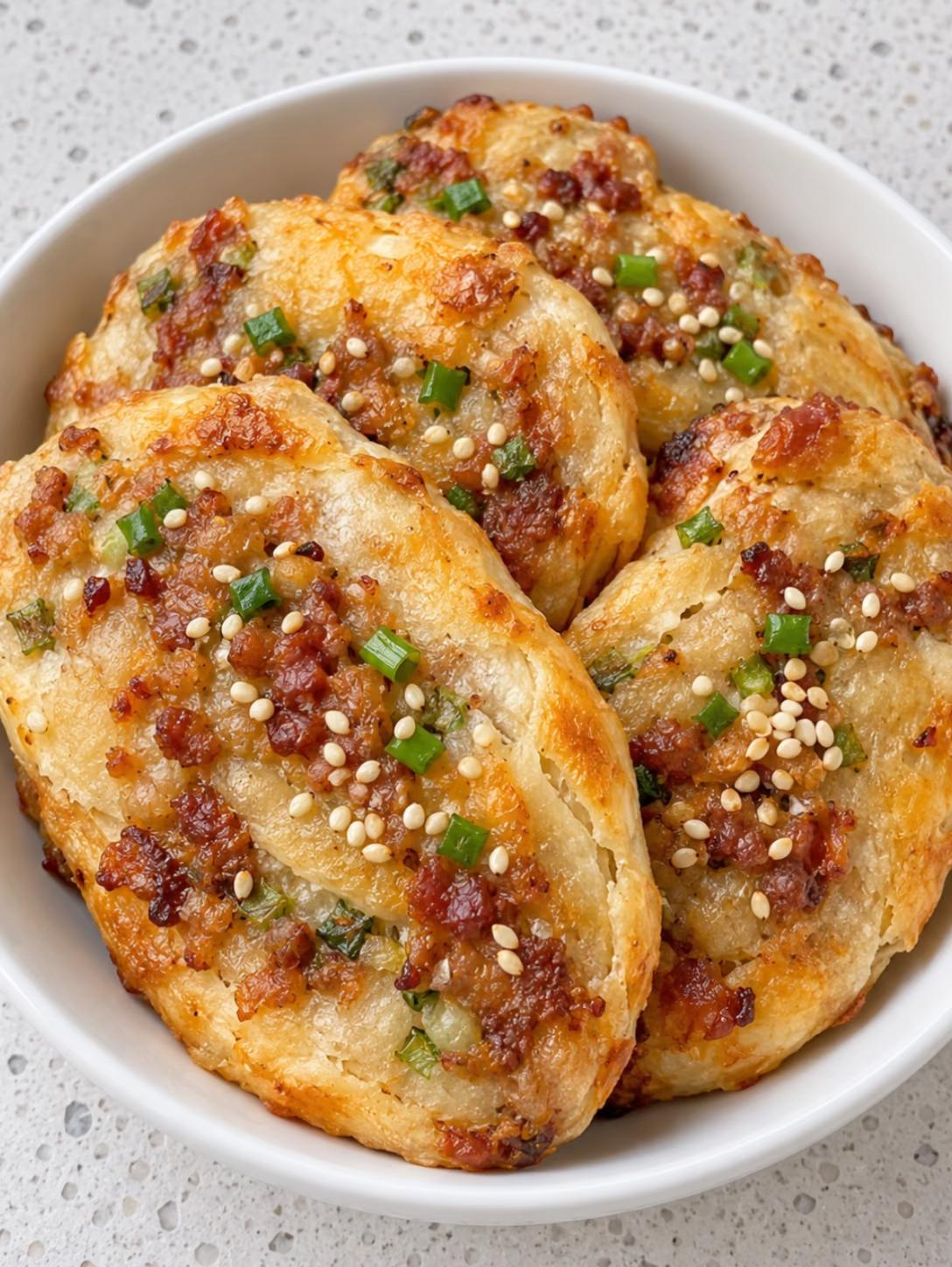 猪肉大葱饼，猪肉和大葱绝配的，葱一定要多放，这样才香