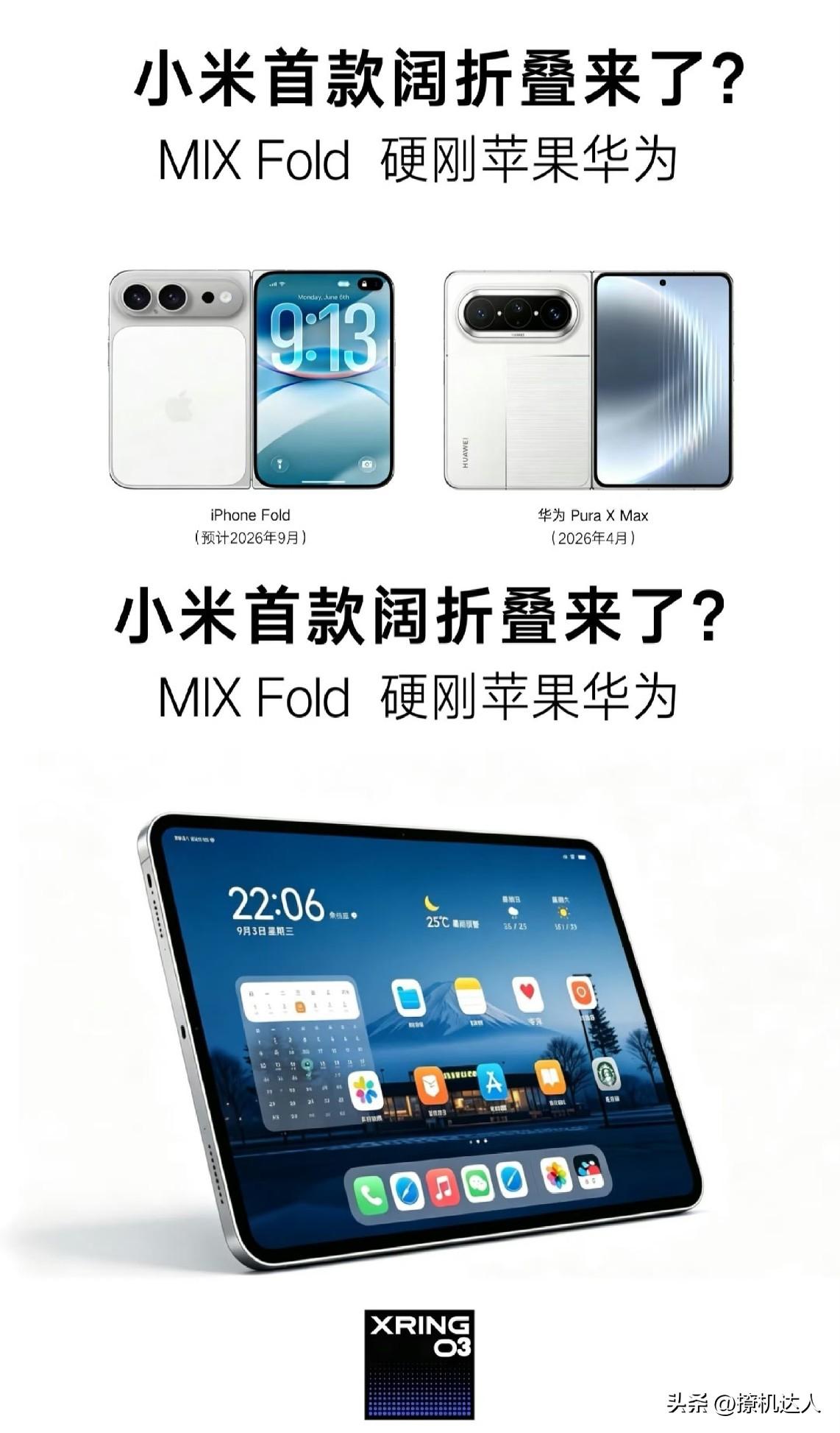 小米超高端万元阔折叠，会搭载小米玄戒O3吗？ ​​​
