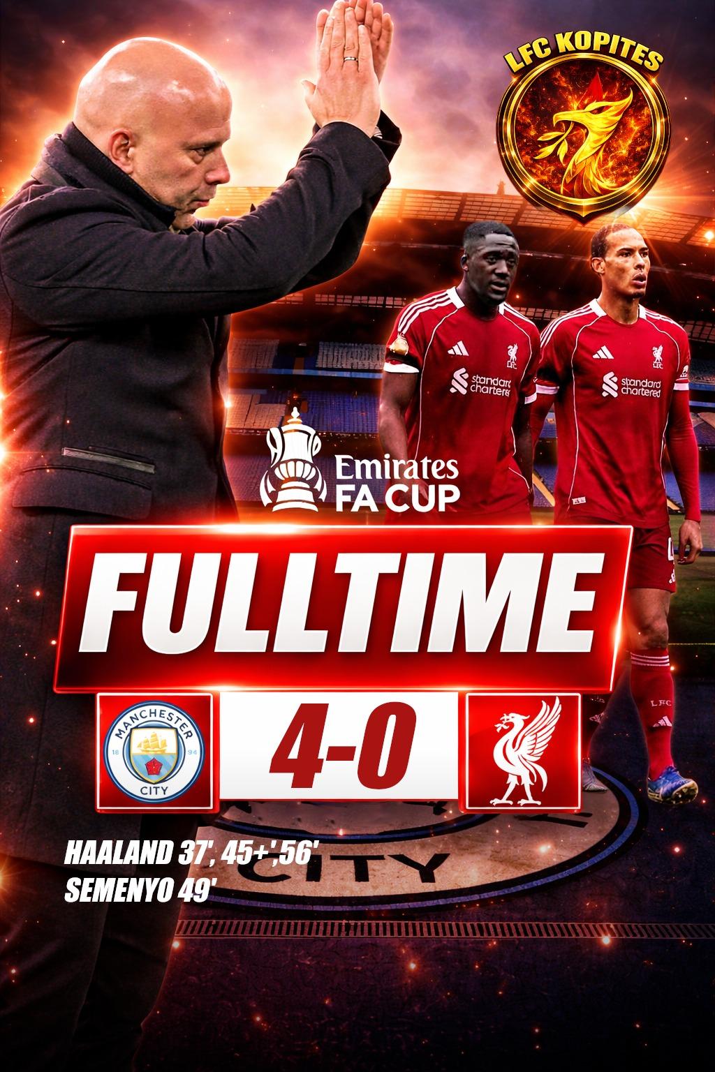 利物浦0比4输给曼城，结束了足总杯之旅，本赛季只剩下欧冠一项锦标可以争夺。但是，