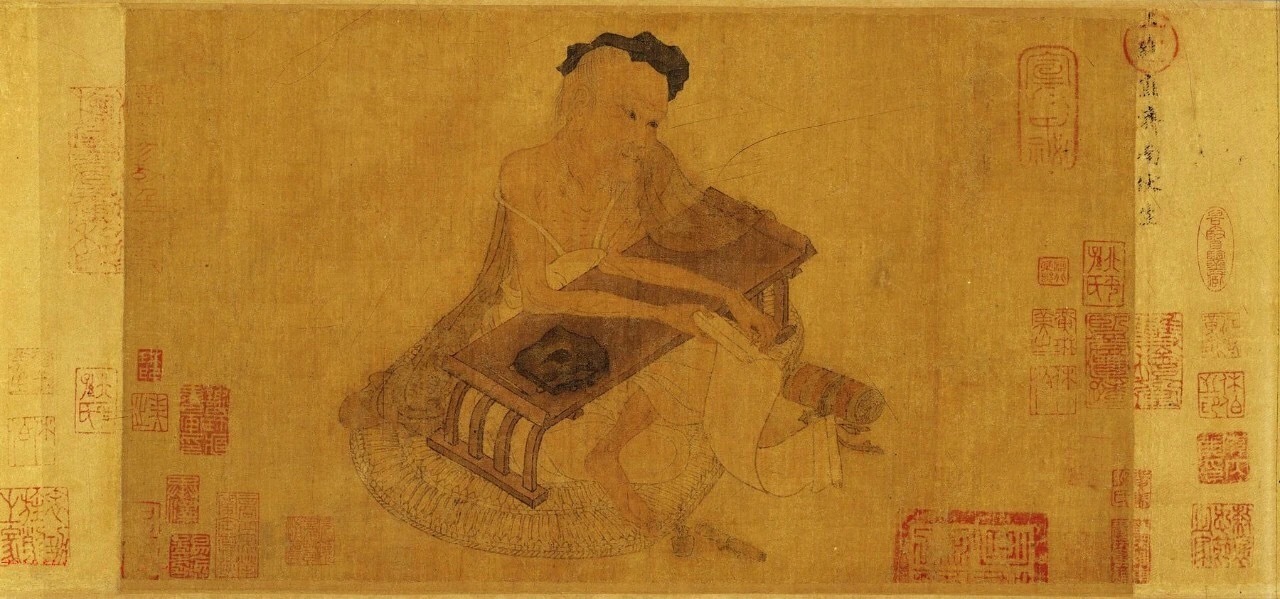 唐·王维（传）《伏生授经图》 | 日本大阪市立美术馆绢本设色，绘制的是中国文化史