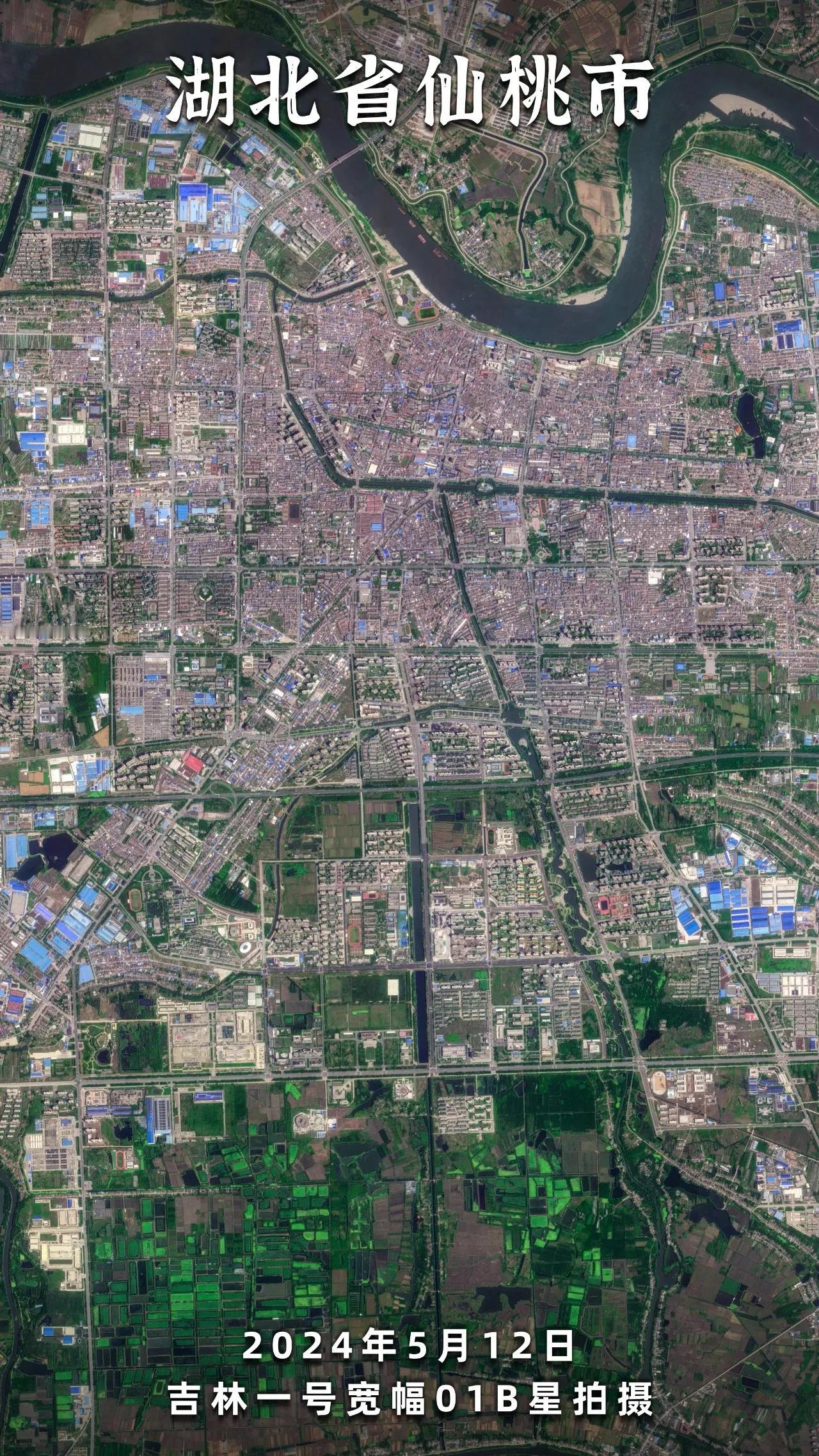 湖北省仙桃市高清卫星图