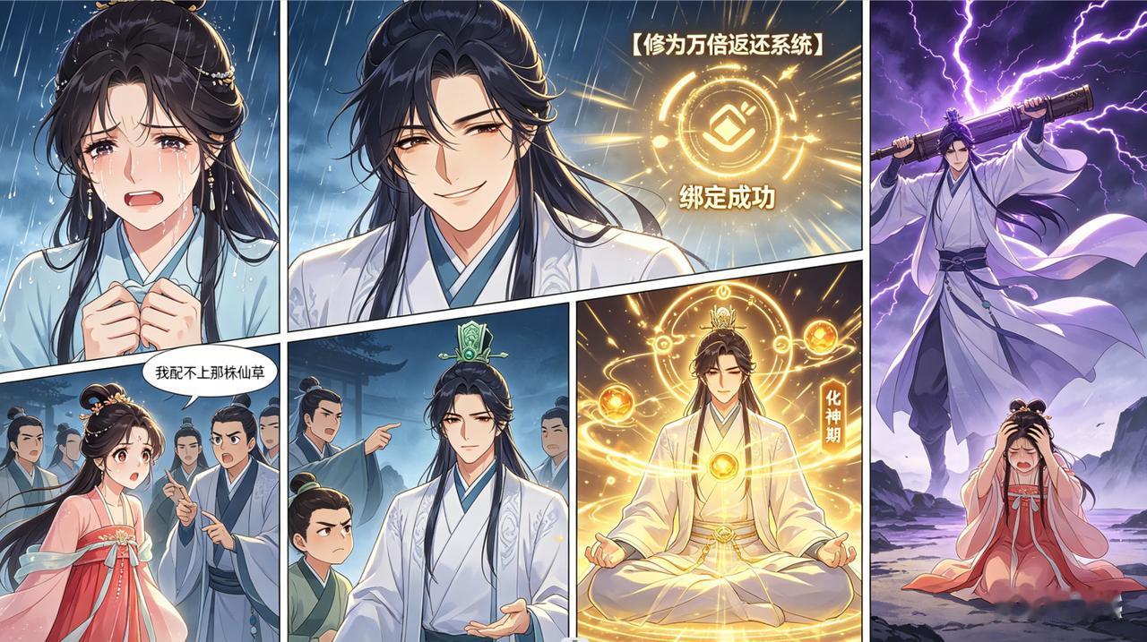 道侣沈薇薇哭得梨花带雨，话里话外都是我配不上那株仙草。

 我没生气，反而笑了。