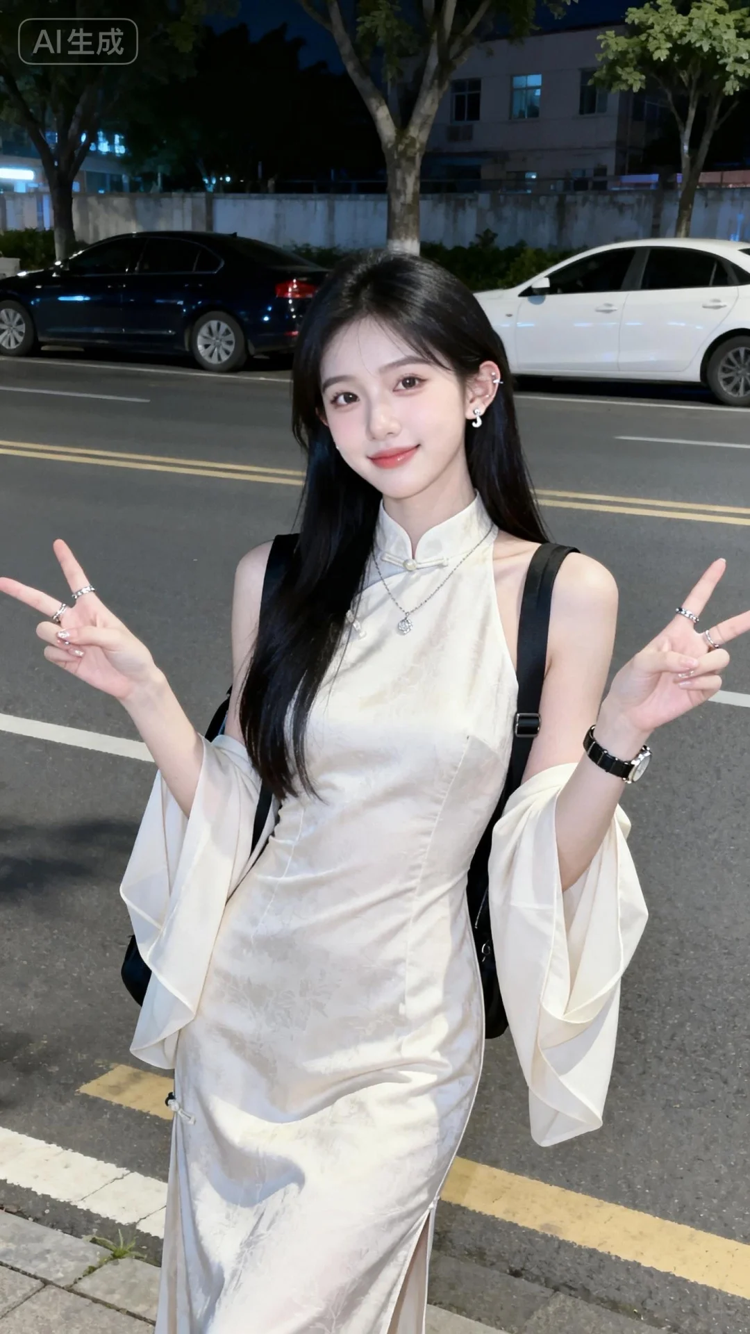 极简风、CCD拍摄效果的写实风格情绪片里，一位18岁的甜美女生，冷白皮，肌肤雪白