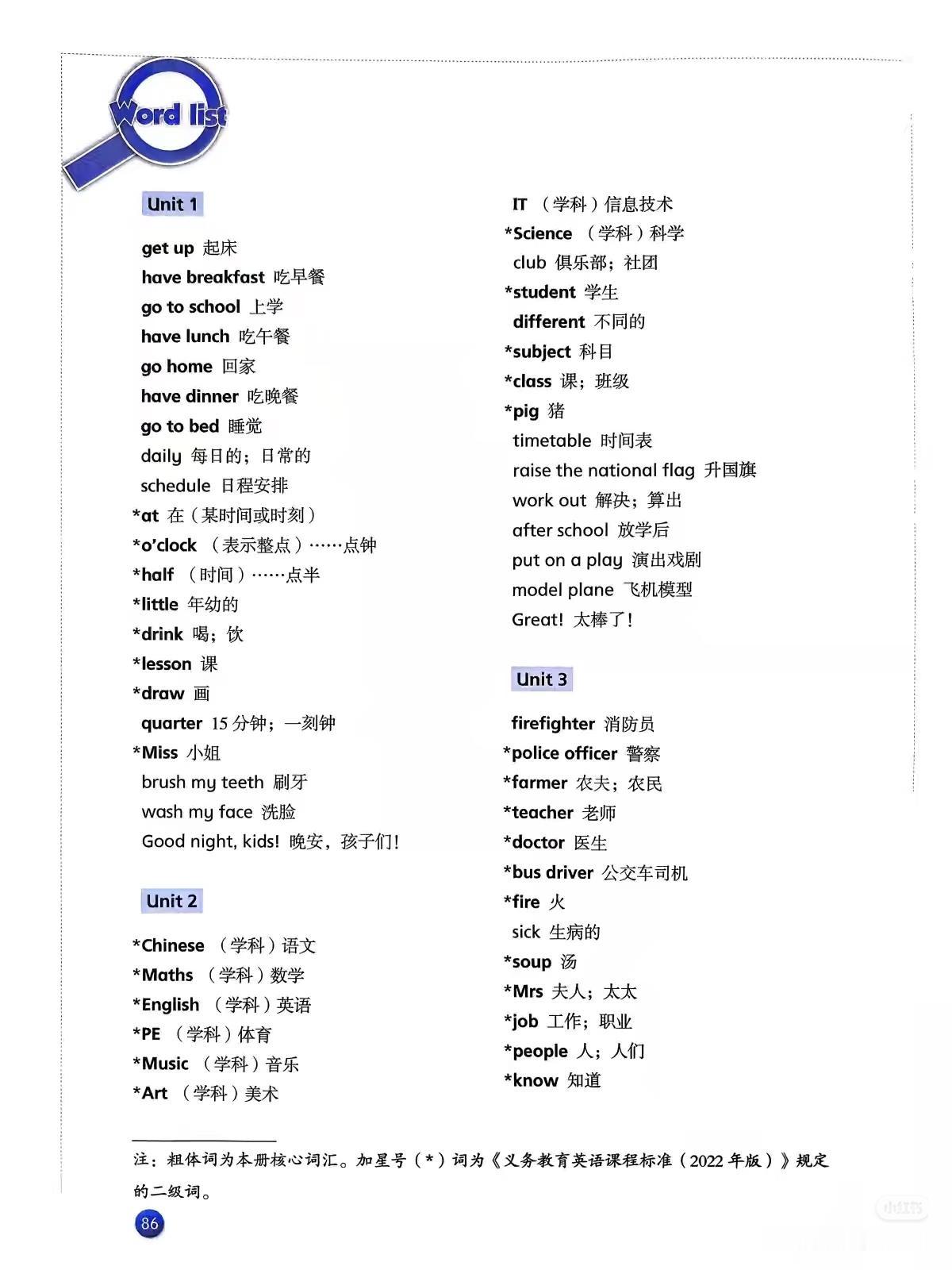 新版沪教四下教材单词