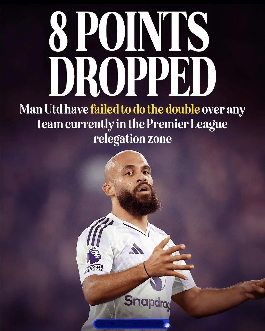 打的就是精锐？曼联本赛季英超面对目前身处降级区的三支球队时已经丢掉8分。对阵西汉