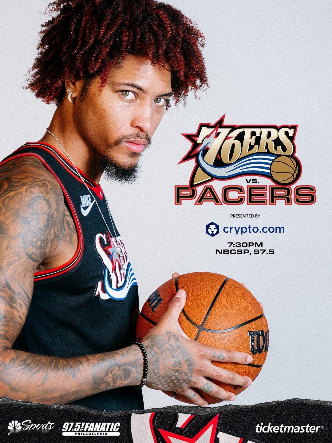 常规赛第81场：76人vs步行者首发阵容名单：马克西、埃奇库姆、乔治乌布雷、博纳