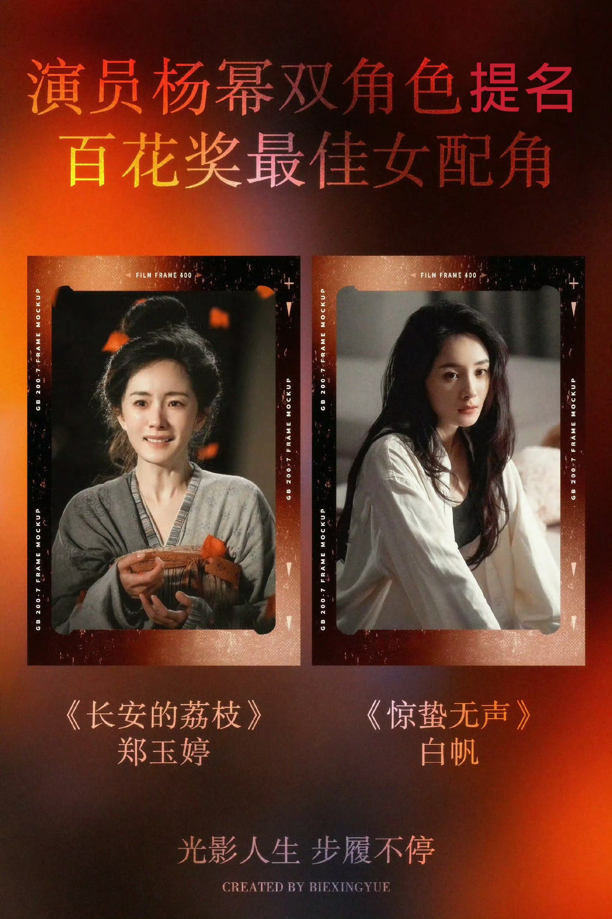 杨幂赢面很大恭喜杨幂爽角色入围，我是观众，支持杨幂拿奖杨幂