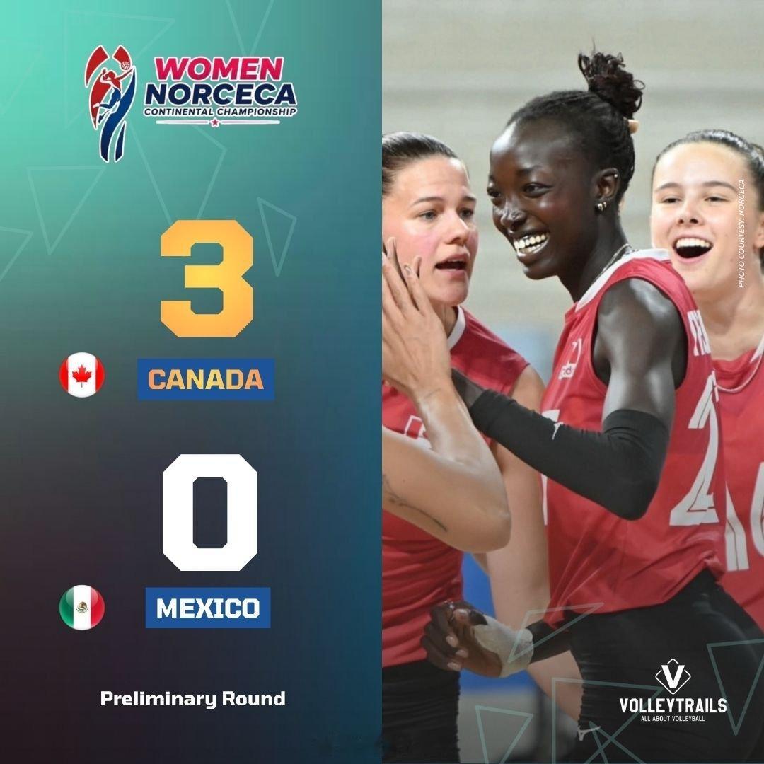 女排2026中北美及加勒比区域女排锦标赛，加拿大🇨🇦3-0墨西哥🇲🇽美国