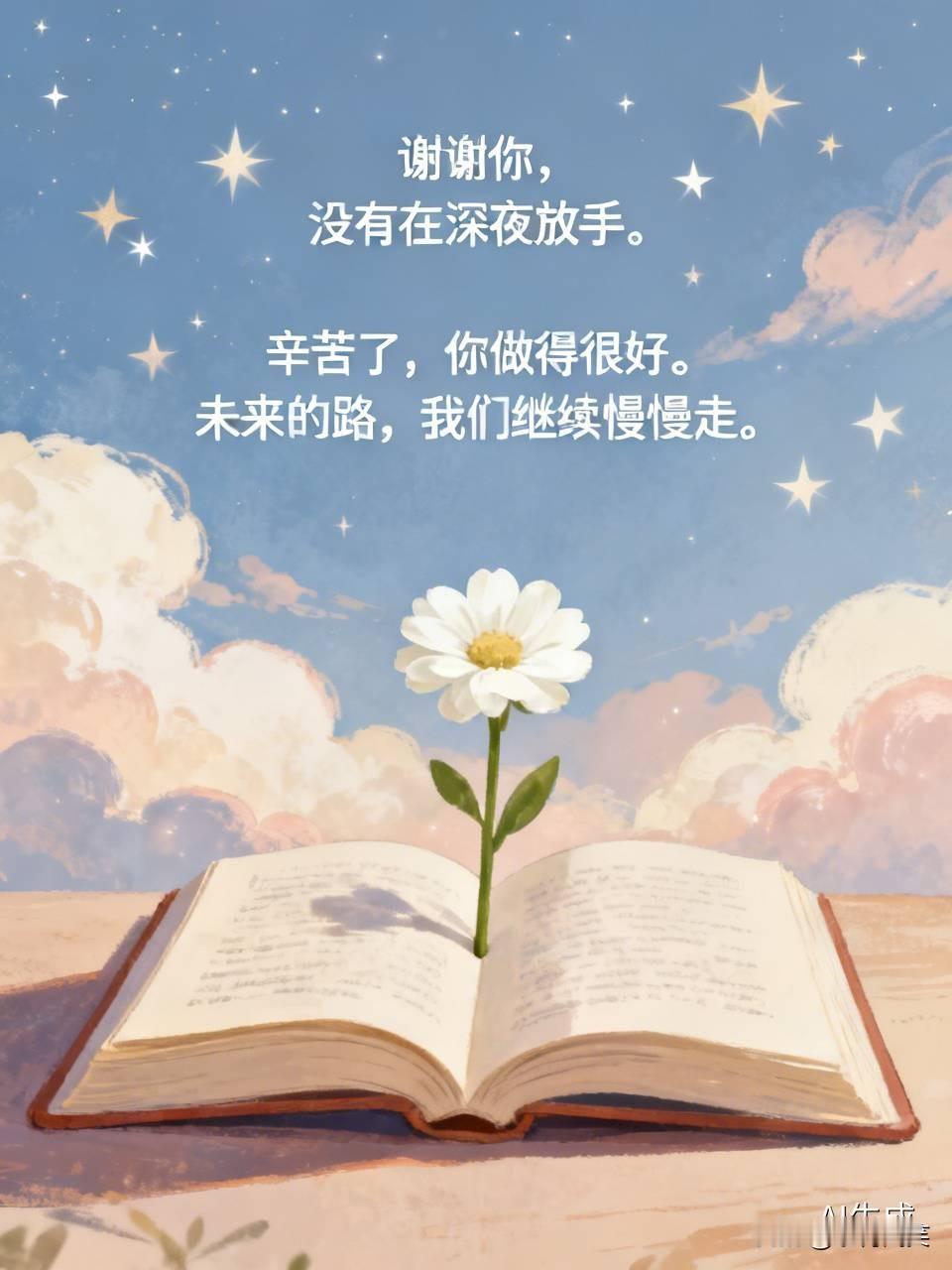 给自己一句话，你会说什么?
我会说：“谢谢你，没有在深夜放手。”

那一年你攥着