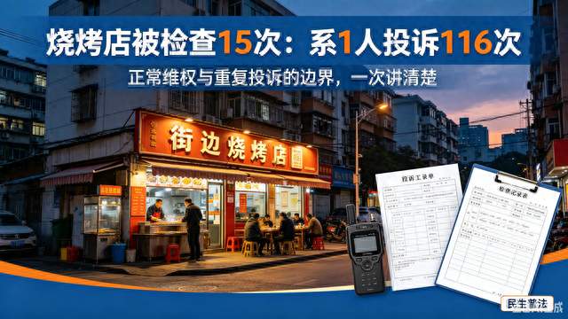 烧烤店被检查15次：系1人投诉116次
