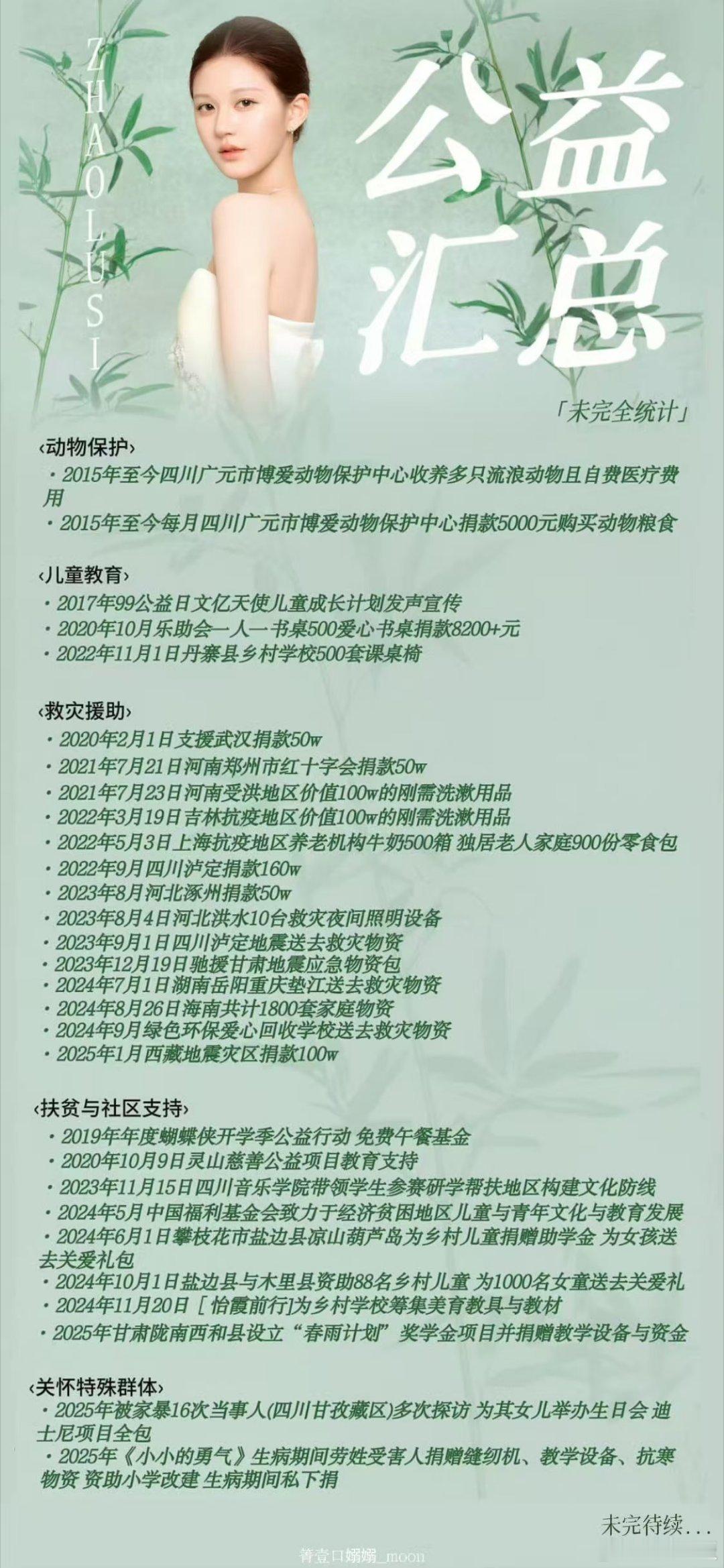 赵露思公益汇总赵露思公益汇总图赵露思公益汇总图，好棒，[哈哈][哈哈] ​​​