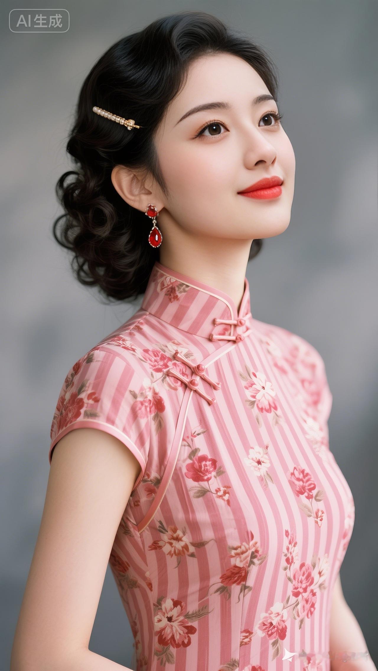 优雅旗袍，复古妆容，韵味十足！🌸💄👗