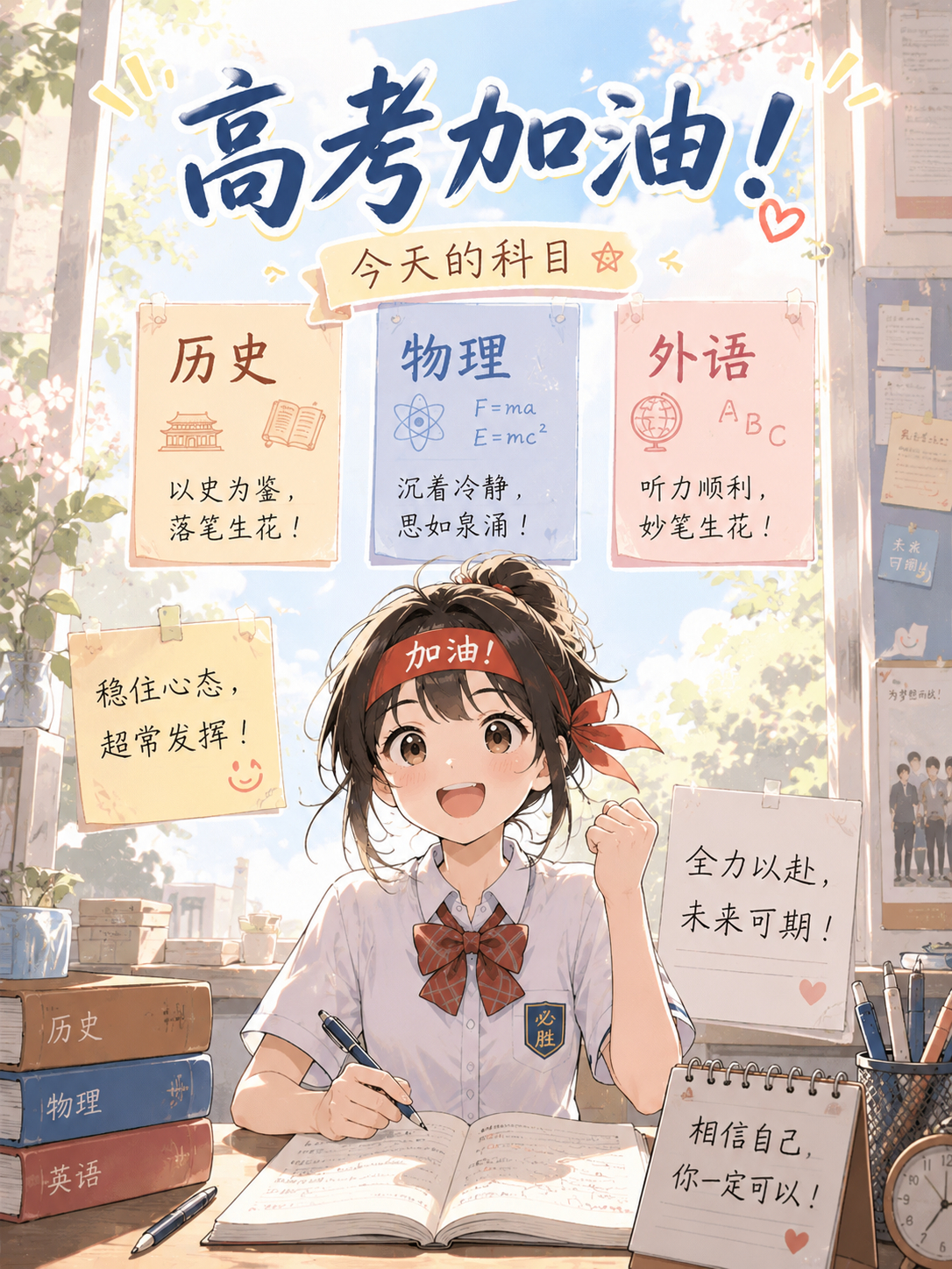 我啥科都还可以…就物理我是真的不行…祝愿所有考生们今天继续保持状态，旗开得胜，金