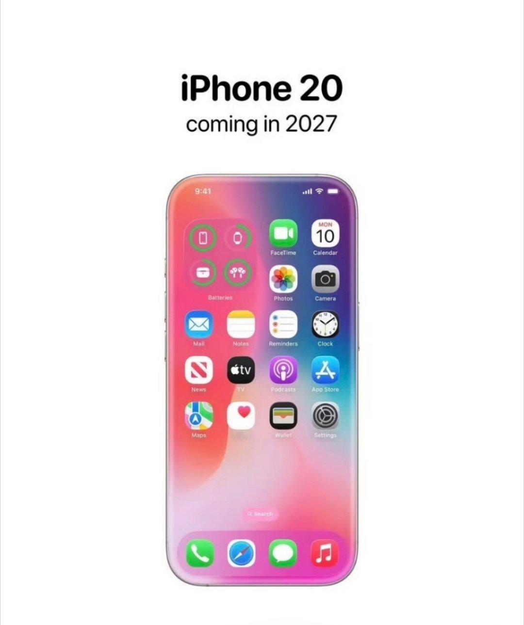 曝iPhone20搭载无开孔真全面屏17才刚出不久，苹果就又开始画2027年的大