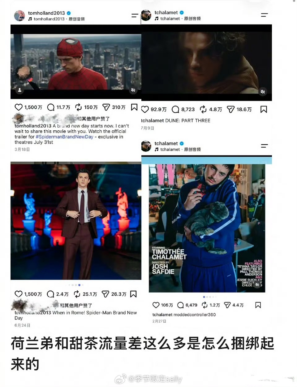 甜茶跟荷兰弟比流量差这么多吗我只是体感他俩口碑差很大… 