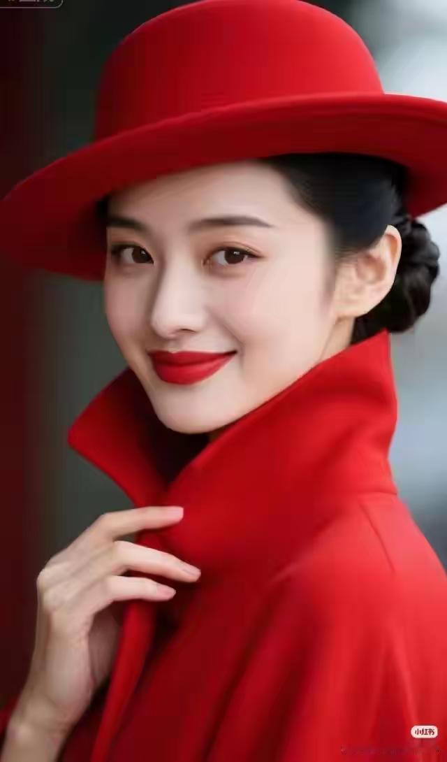 落梅风.红妆雅韵
偏爱红妆俏，
红衣映靥娇。
艳如丹牡风姿妙，
雍容雅态分外娇。