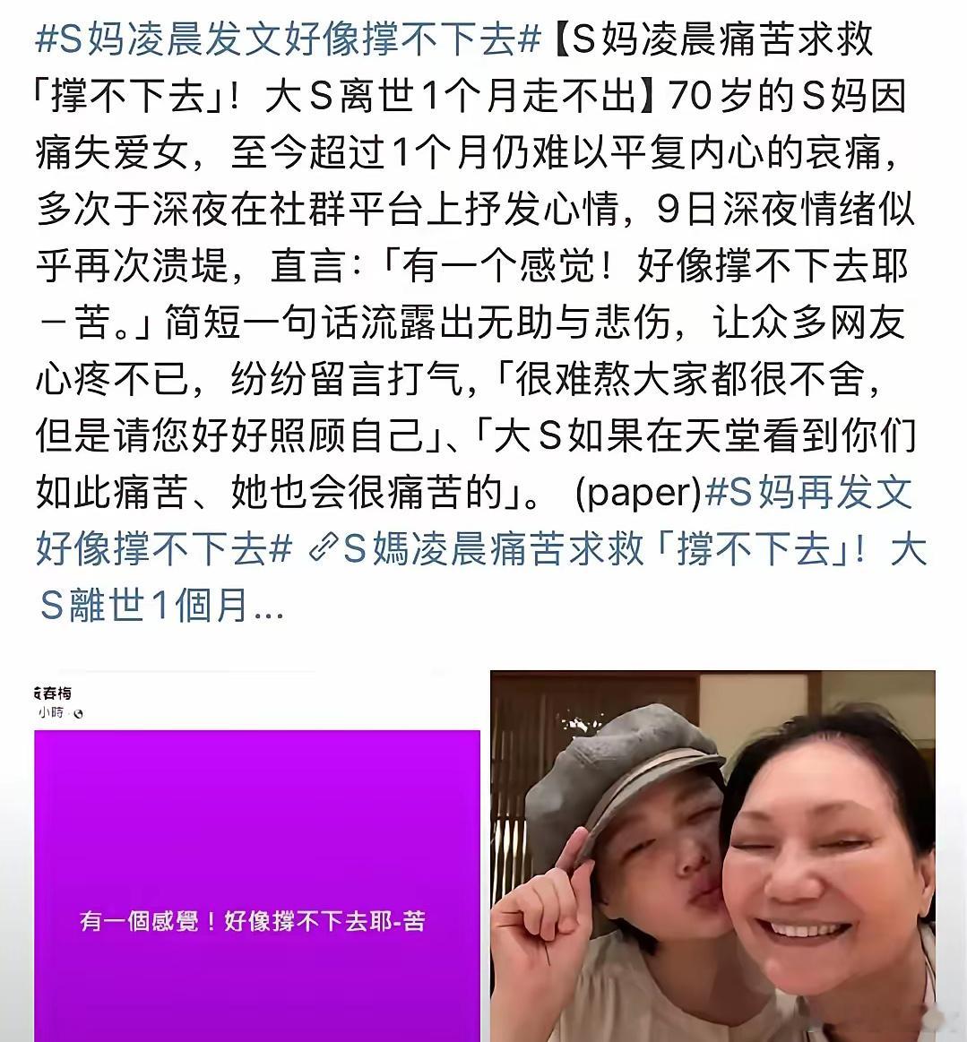 网友称S妈似乎有轻生的念头！三个女婿，给钱的不接受，就只剩下会动手打人的和当打碟