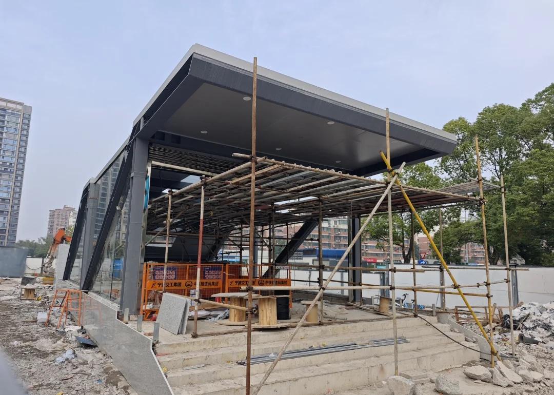 11月 宁波地铁6号线新芝路＆宁波大剧院进度
宁波地铁6号线新芝路站位于通途路新