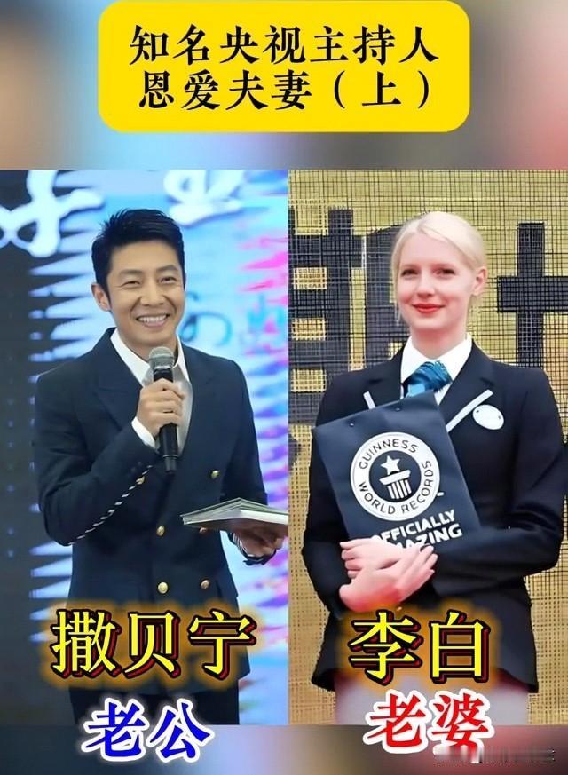 撒贝宁的媳妇是圈外人，
任鲁豫的媳妇是圈外人，
董卿的老公是圈外人，
王宁的媳妇