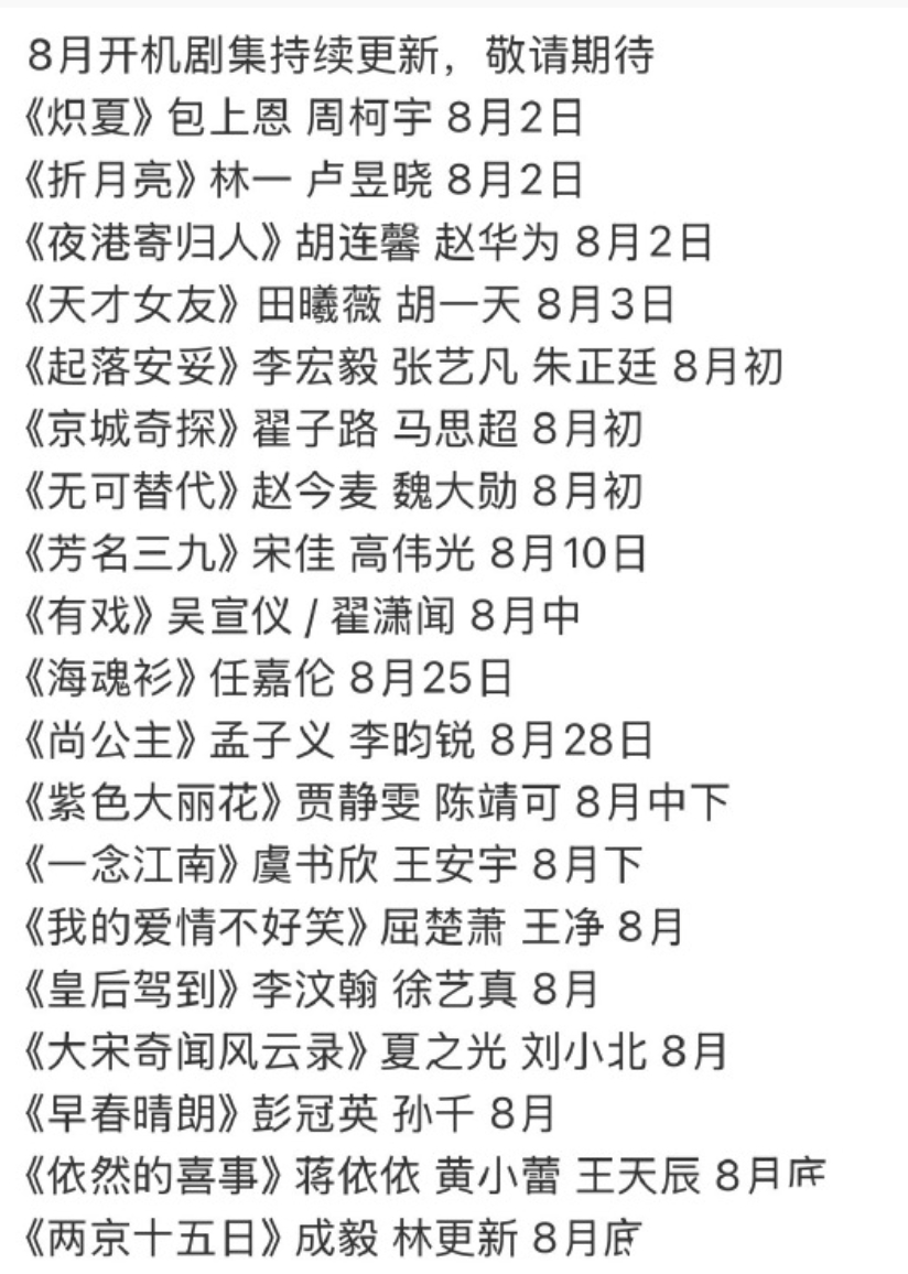 影视寒冬都这么多电视剧开机[允悲] ​​​