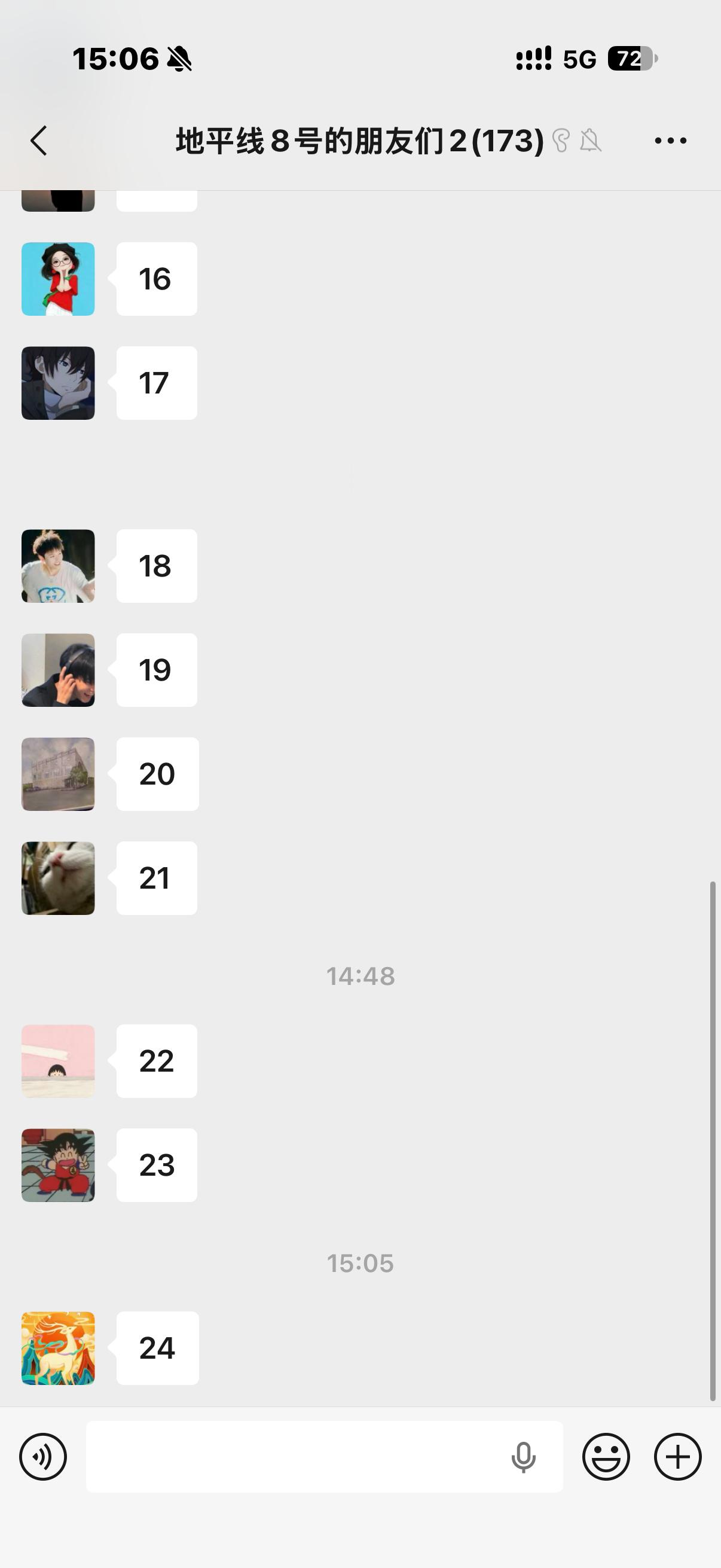 一个没人说话被遗弃的群有人莫名其妙发了一个1然后大家都很默契的接龙