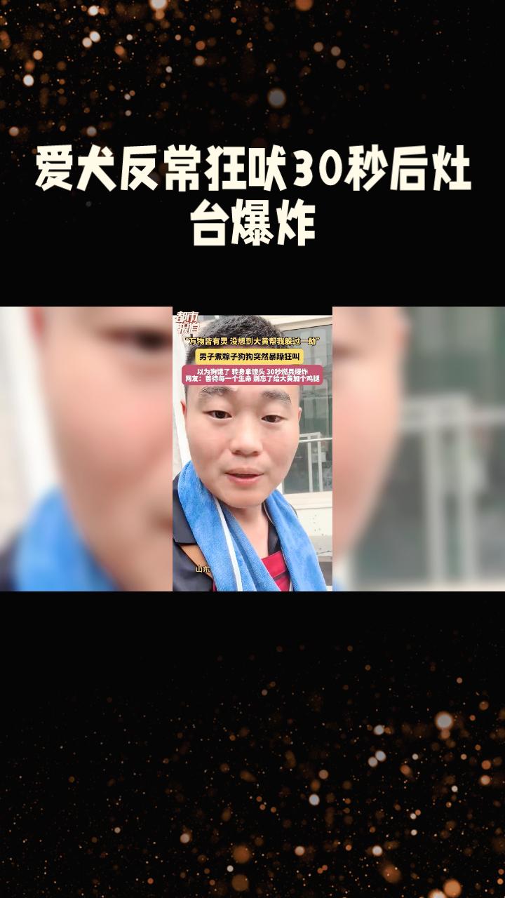 煮粽飘香时，爱犬反常狂吠，30秒后灶台爆炸，是巧合还是预警？
近日，山东临沂一男