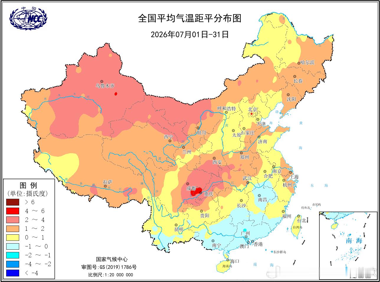 【炎热的7月】7月我国大部地区气温偏高，全国平均气温23.5℃，为历史同期第二高
