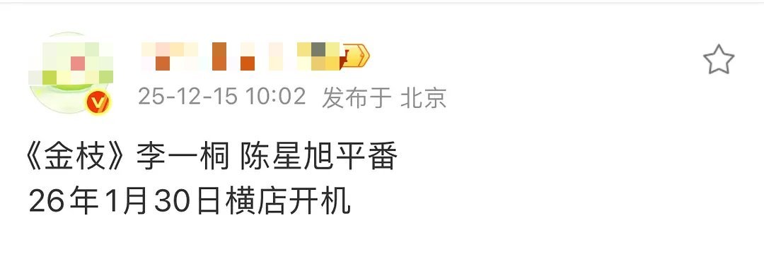 🍉李一桐 陈星旭《金枝》1.30开机 