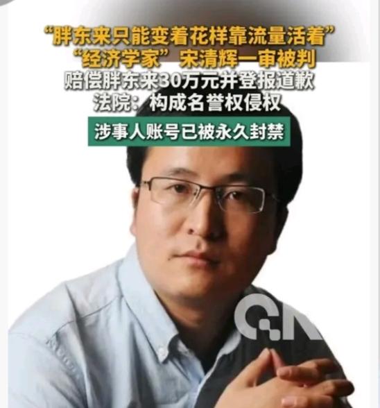 哈哈，宋清辉终于为他的行为付出代价了，这代价可不低，赔偿30万，登报道歉，并且全