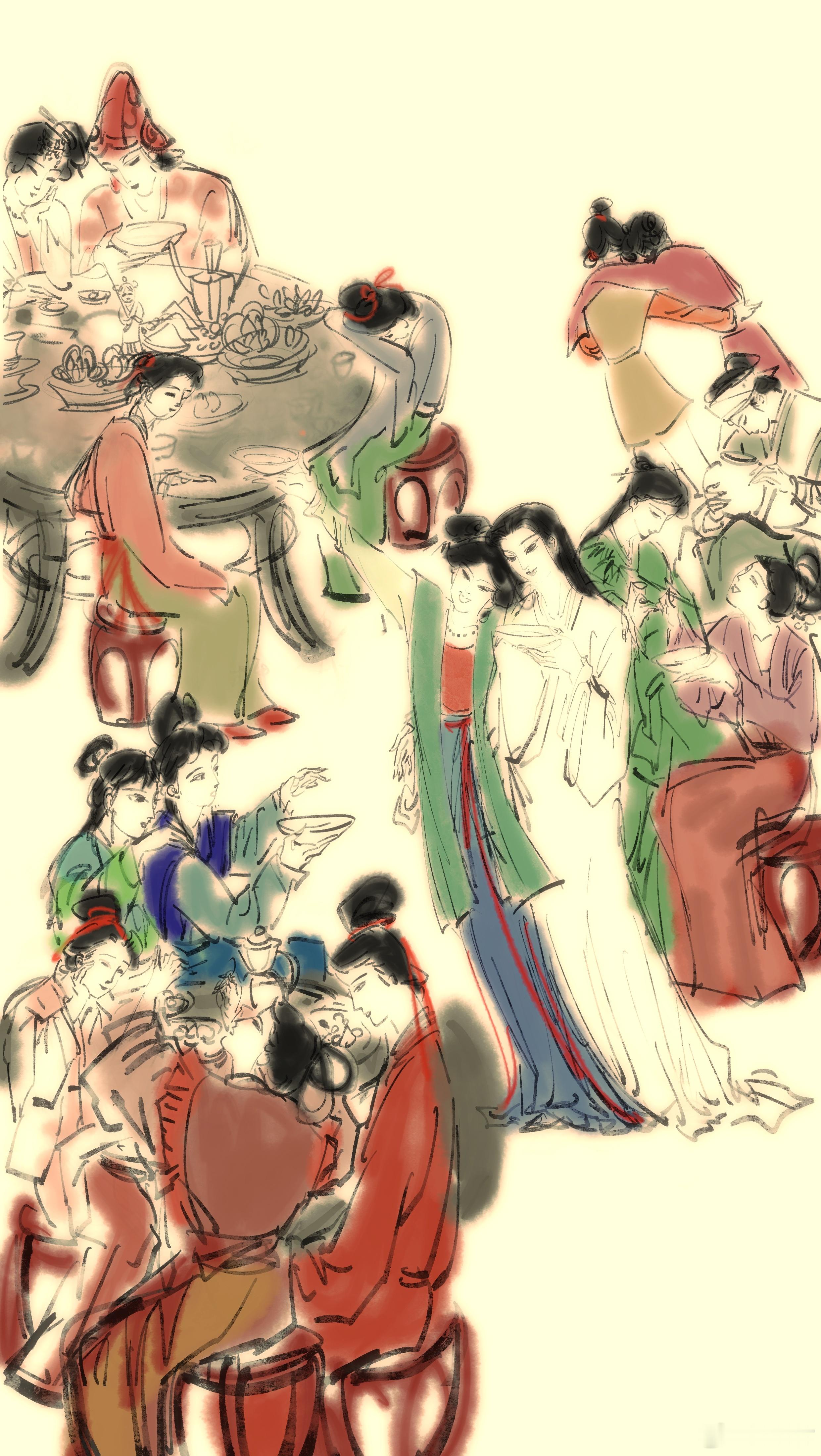 一翻日历后天七夕，今天才画草稿，同志们我明天能画完吗