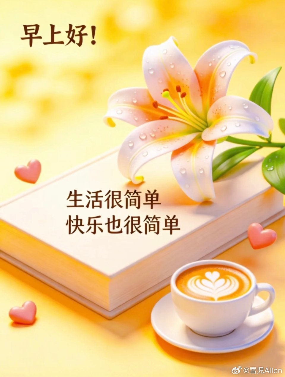 早安[超话] 一份惦记；一个微笑，一天好心情。日子平平淡淡才是真，寻常烟火里藏着