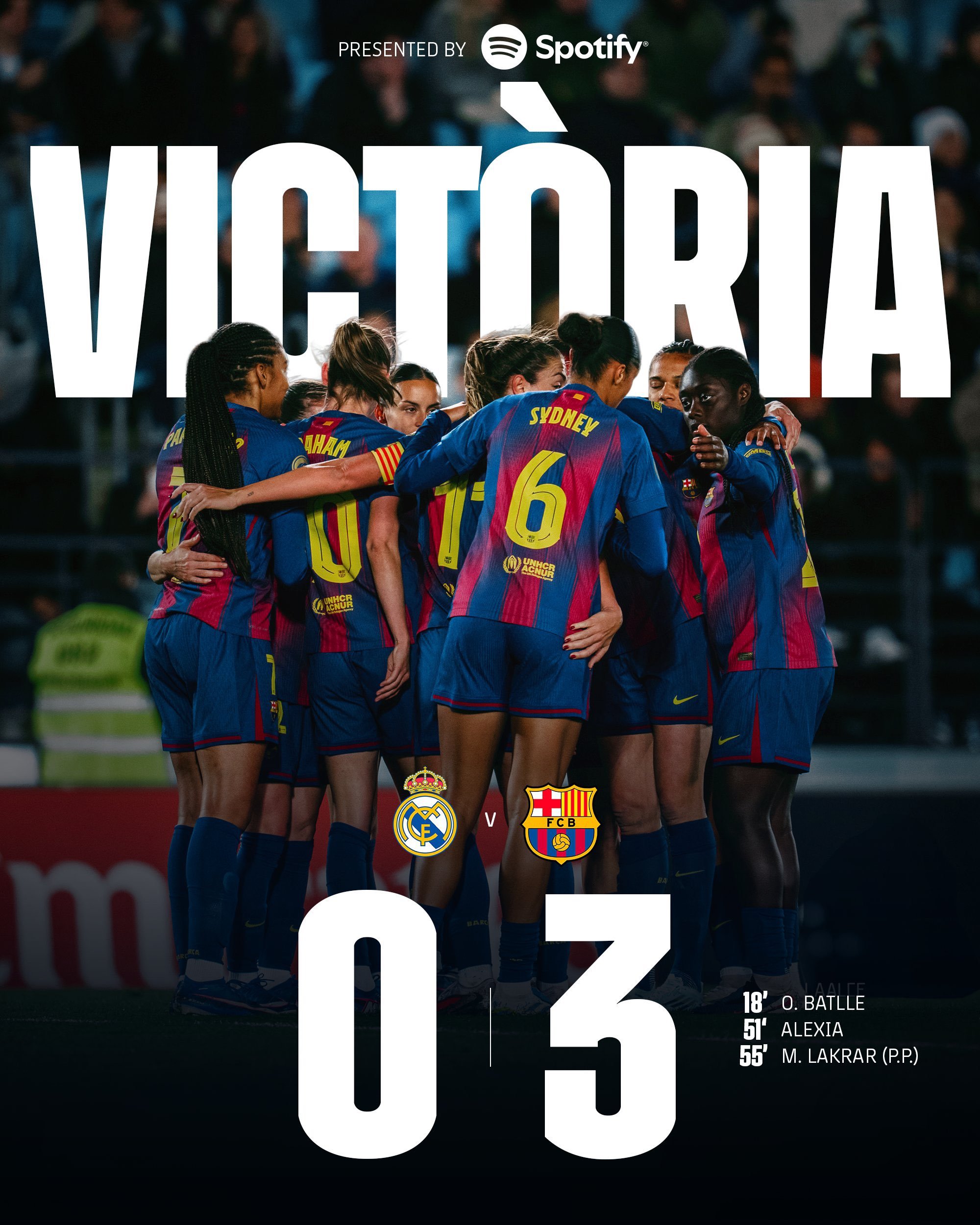 连杀，巴萨女足昨晚联赛客场3-0战胜皇马女足，上一场欧冠1/4决赛客场6-2战胜