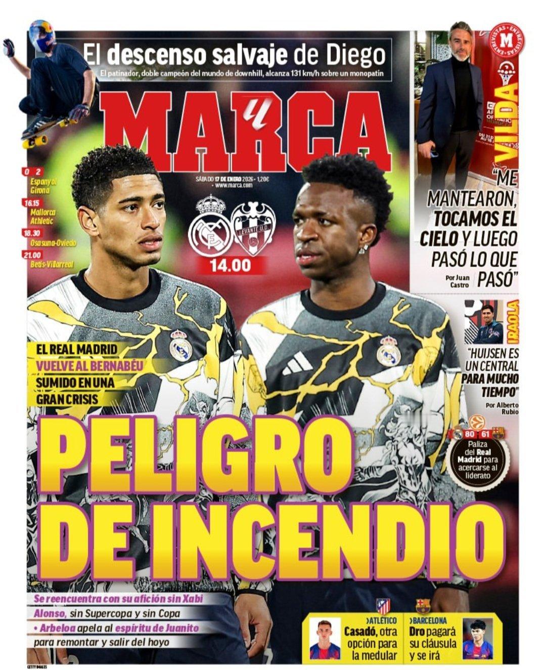 皇马 《马卡》陷入重大危机的皇马回到伯纳乌没有了阿隆索、西超杯和国王杯的皇马和球