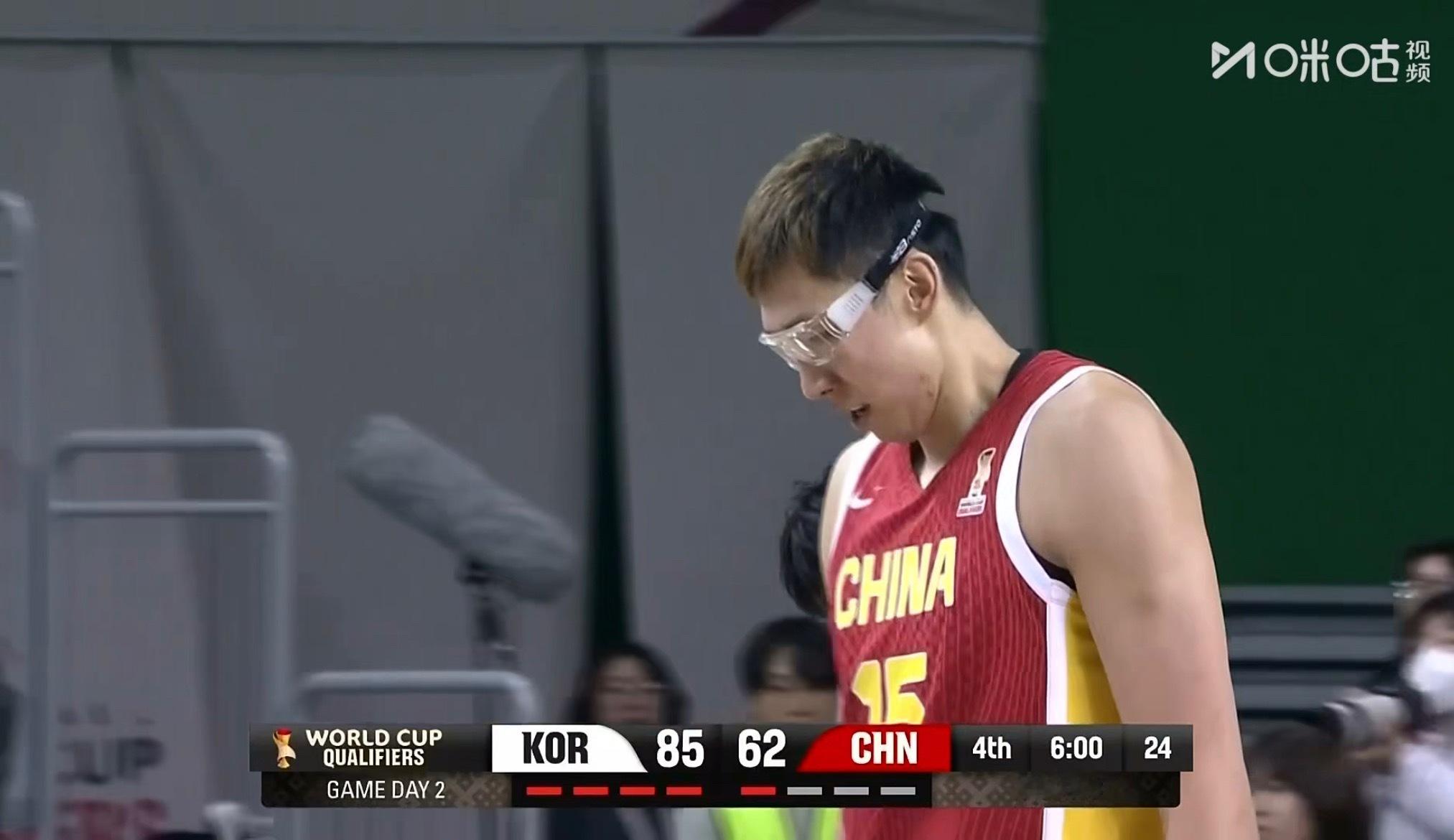 中国男篮开始追分了，但是时间已经不多了。 中国男篮vs韩国男篮