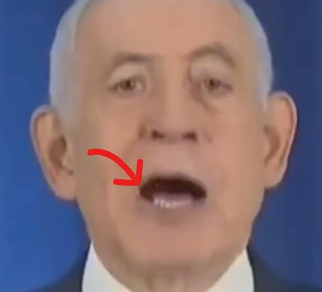 什么情况？外网都在传，内塔尼亚胡发表的视频讲话，疑似是AI生成的。

其中嘴里边