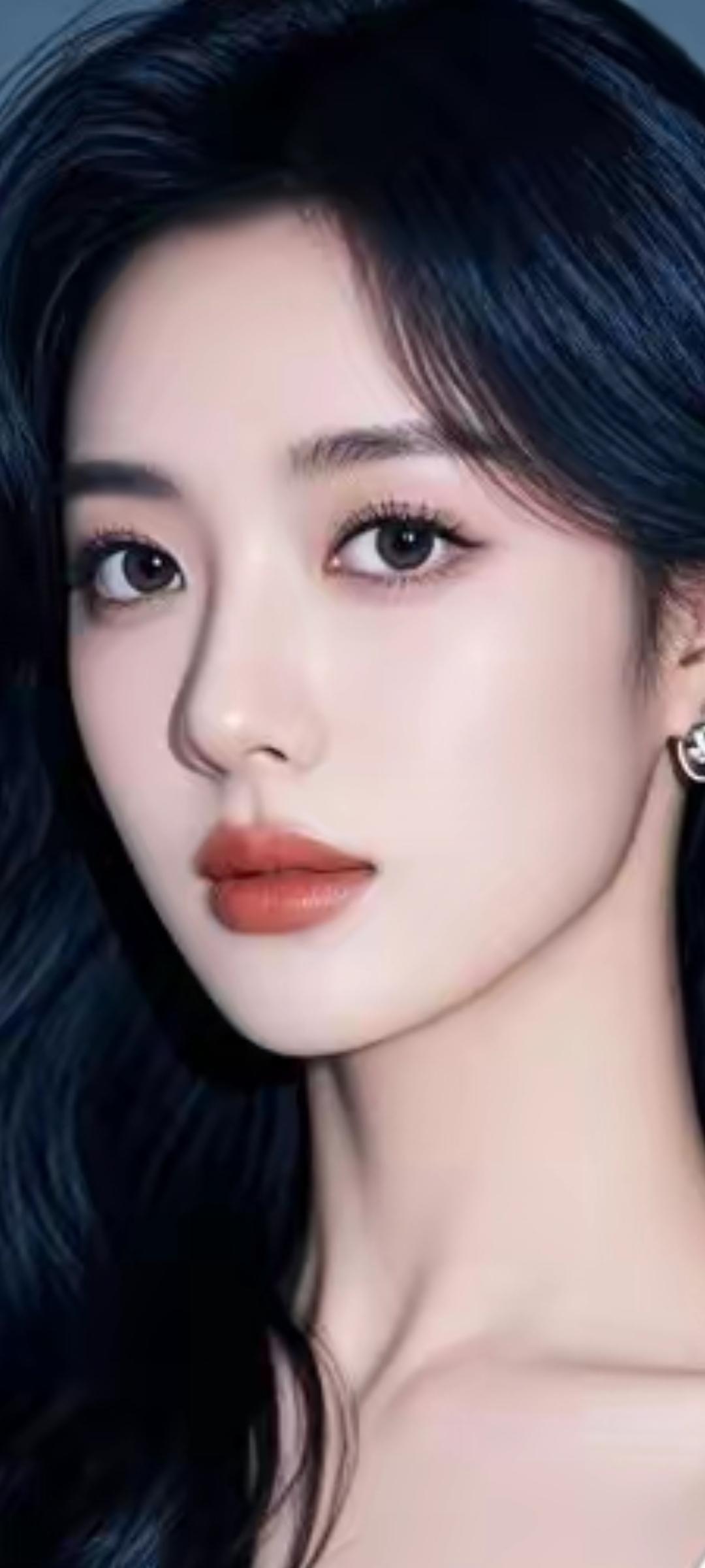 这姑娘长得真漂亮，眼睛大大的。