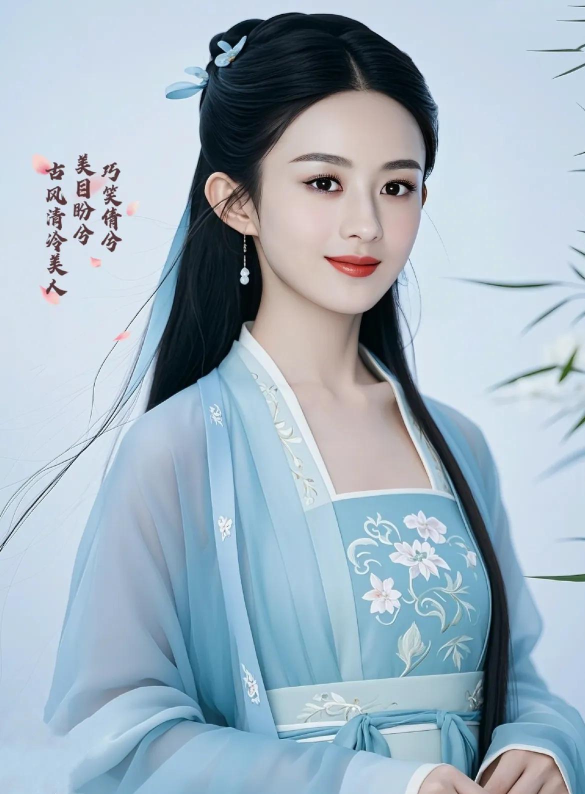 蓝色是符合所有幻想的颜色，每一天皆是蓝色，人间皆很美好#女星蓝色古装# #分享古