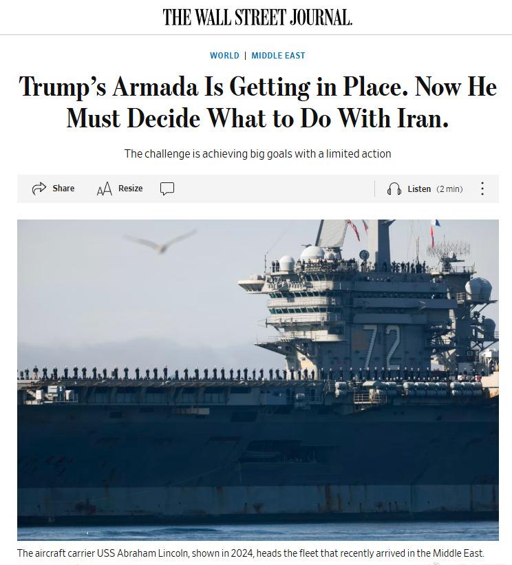 近日《华尔街日报》援引知情人士的话说，五角大楼和白宫联合制定了一系列军事选项。这